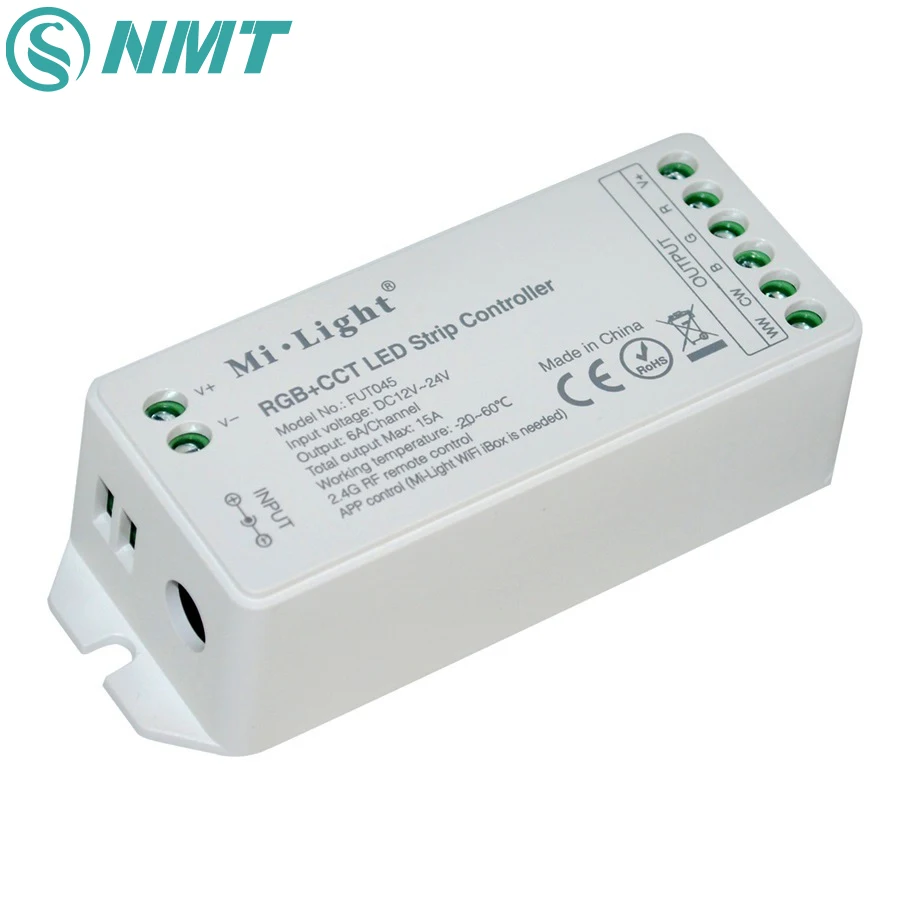 

Mi Light Wireless FUT045 2.4G RF Wifi RGB+CCT Color Temepreature LED Controller Dimmer For 5050 3528 RGB CCT LED Strip Light