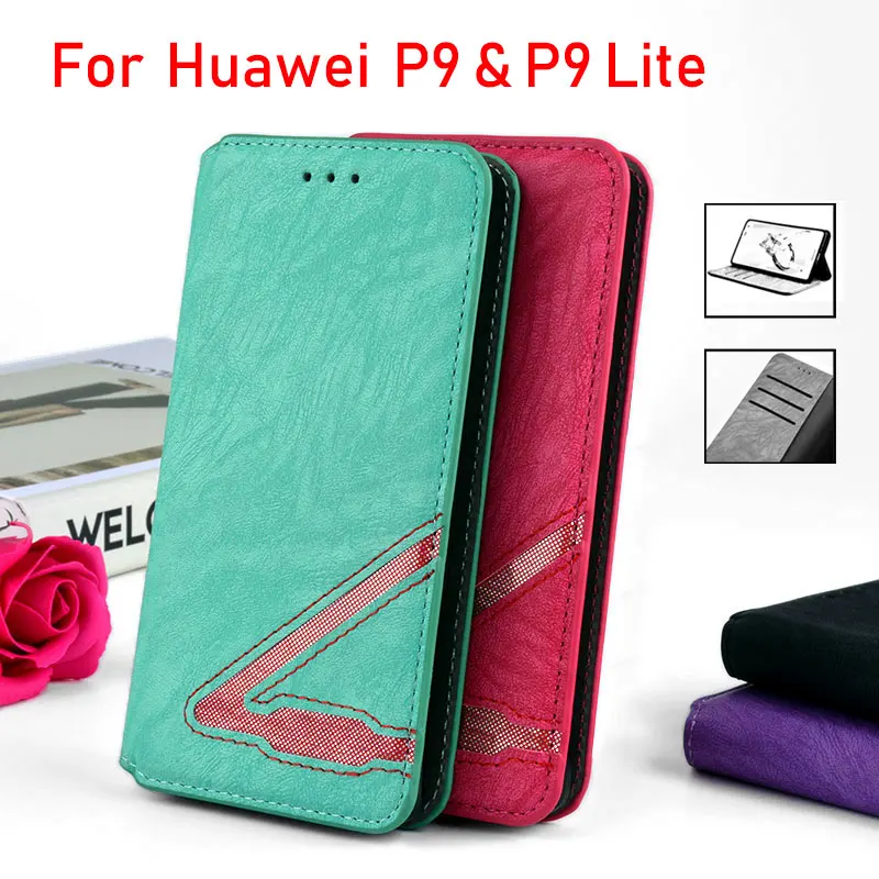 

For Huawei P9 Lite case Luxury Fashion Flip cover bling Leather with Card Slot Without magnets Cases for Huawei P9 Lite funda