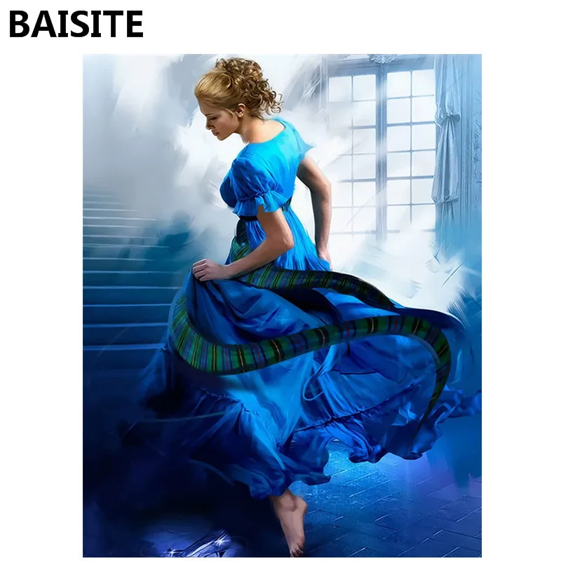 

BAISITE Frameless DIY Oil Painting Pictures By Numbers On Canvas Wall Pictures Wall Art For Living Room Home Decoration 936