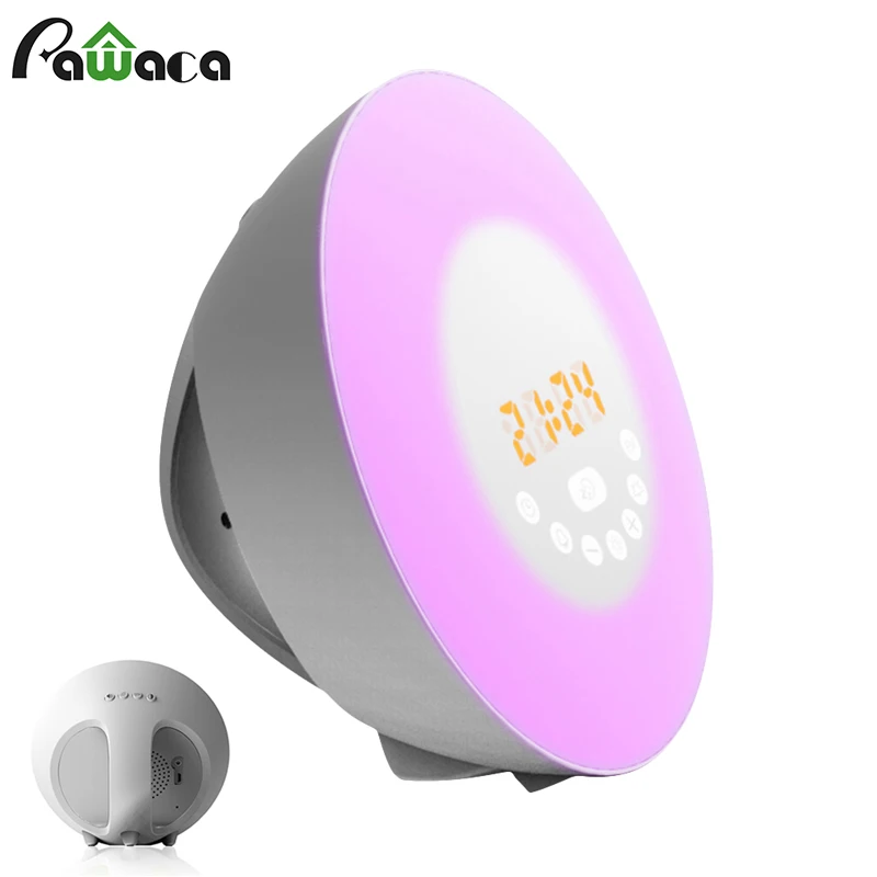 Digital Alarm Clock FM Radio Wireless Simulated Sunrise ...