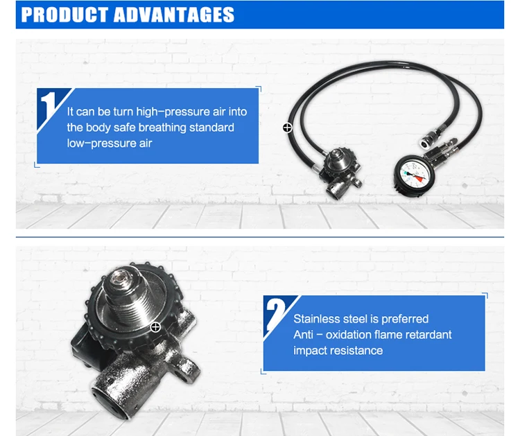 HG положительное давление воздуха дыхательный аппарат редуктор давления высокого давления газовый баллон манометр сигнал тревоги свисток