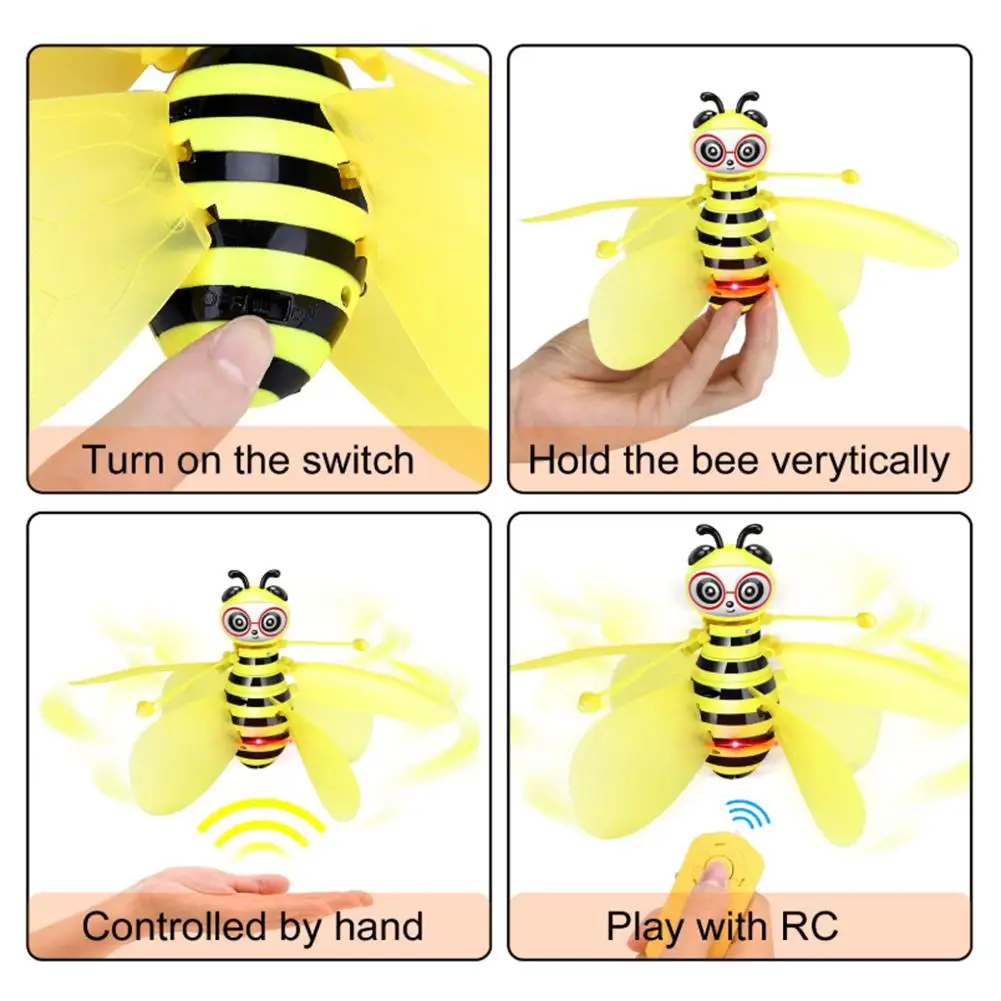 Пчела Летающий вертолет мини-Дрон Радиоуправляемый Дрон индукционный самолет Квадрокоптер радиоуправляемые игрушки для детей