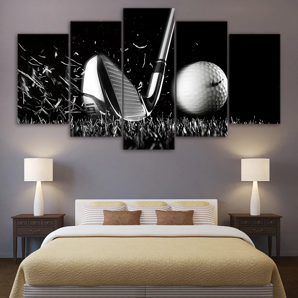 Günstige Moderne Wandkunst Malerei Schwarz und Weiß Poster Golf Malerei leinwand Kunstdruck Golf Leinwand High Grade für Living zimmer