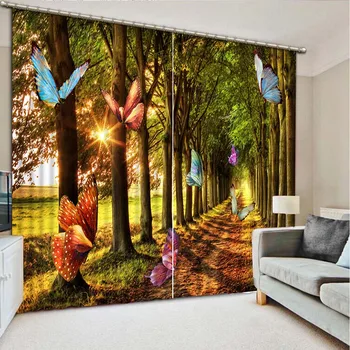 

New High-grade 3D Printing Blackout Curtains Bedding Room Living Room Cortians Sunshade Window Curtain CL-022