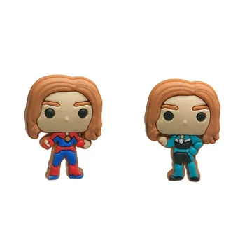 

100pcs Wonder Woman PVC Shoe Charms Cool Mini Icon Accessory Buckles Fit Bracelets Action Figure Croc JIBZ Kids Best Gifts