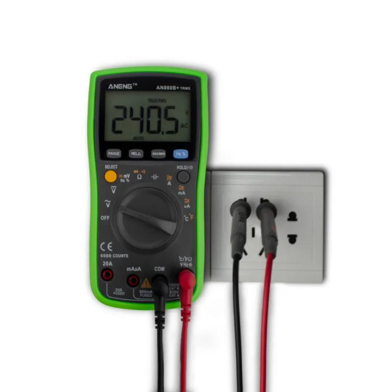 

2019 AN860B+ Probe LCD 6000 Counts Digital Multimeter Multimetro AC/DC Current Voltage Resistance Frequency Temperature Tester