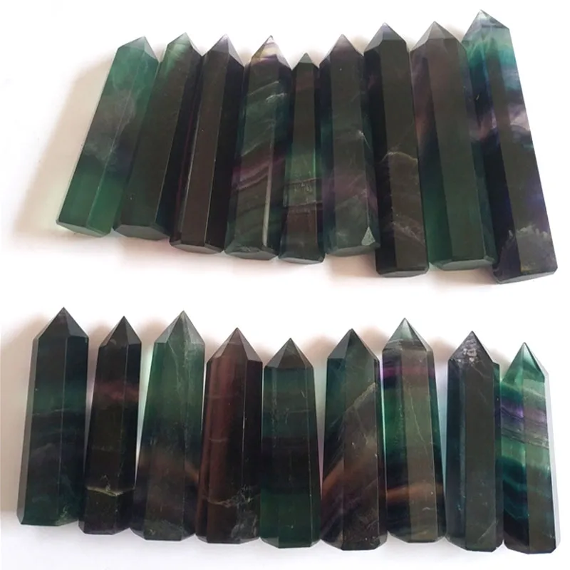 

Drop Shipping Wholesale 1Kg Natural Color Fluorite Quartz Crystal Magic Wand Healing