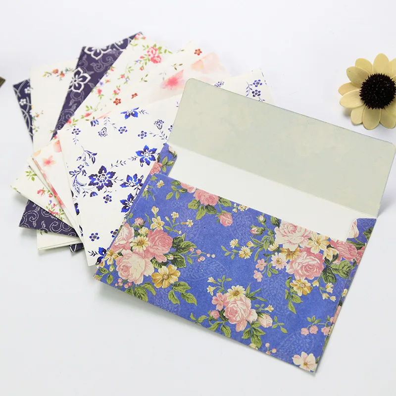 

5 pcs/lot Cute Chinese Style Envelopes Vintage Flowers Decoration Envelope Roses Floral for Letter Paper Office School Supplie