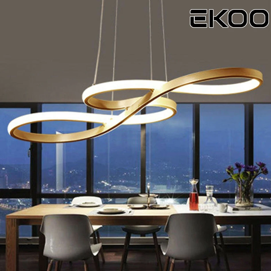 

EKOO Modern LED 36W/58W Music Notes Curve Dimmable Pendant Light for dining room living room restaurant Cafe Bar