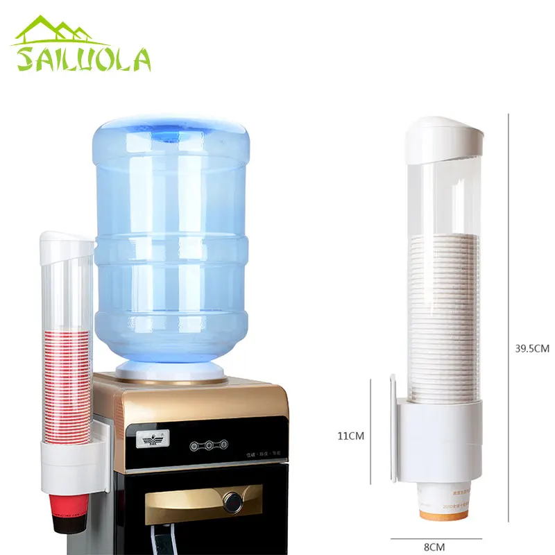 

1pc New Plastic Automatic Disposable Paper Cups Dispenser Water Cup Storage Holder Cup Tacking Device