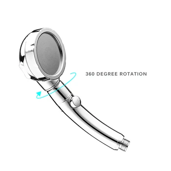 

360 Degrees Rotating Shower Head Filter SPA Round Water Saving Shower Bath Head Adjustable 3 Mode Water Pressure Handheld Shower
