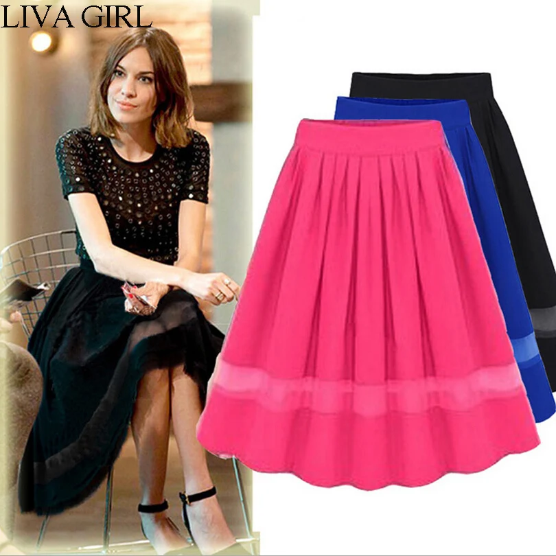 Buy LIVA GIRL 2017 EU/US Women Long Skirt, Chiffon