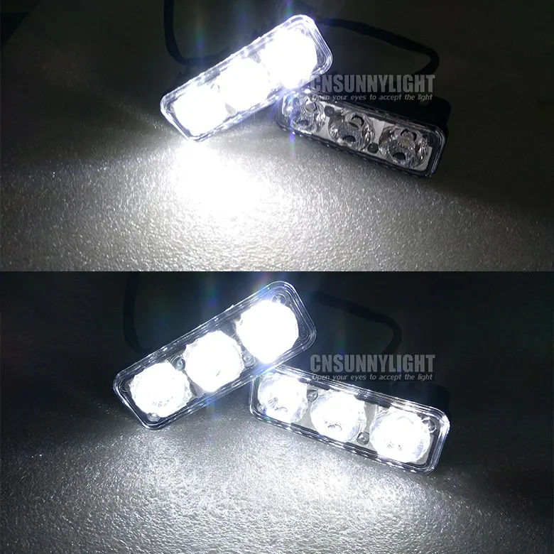 CNSUNNYLIGHT Waterproof Car High Power Aluminum LED Daytime Running Lights with Lens DC12v Xenon White 1set DRL (11)
