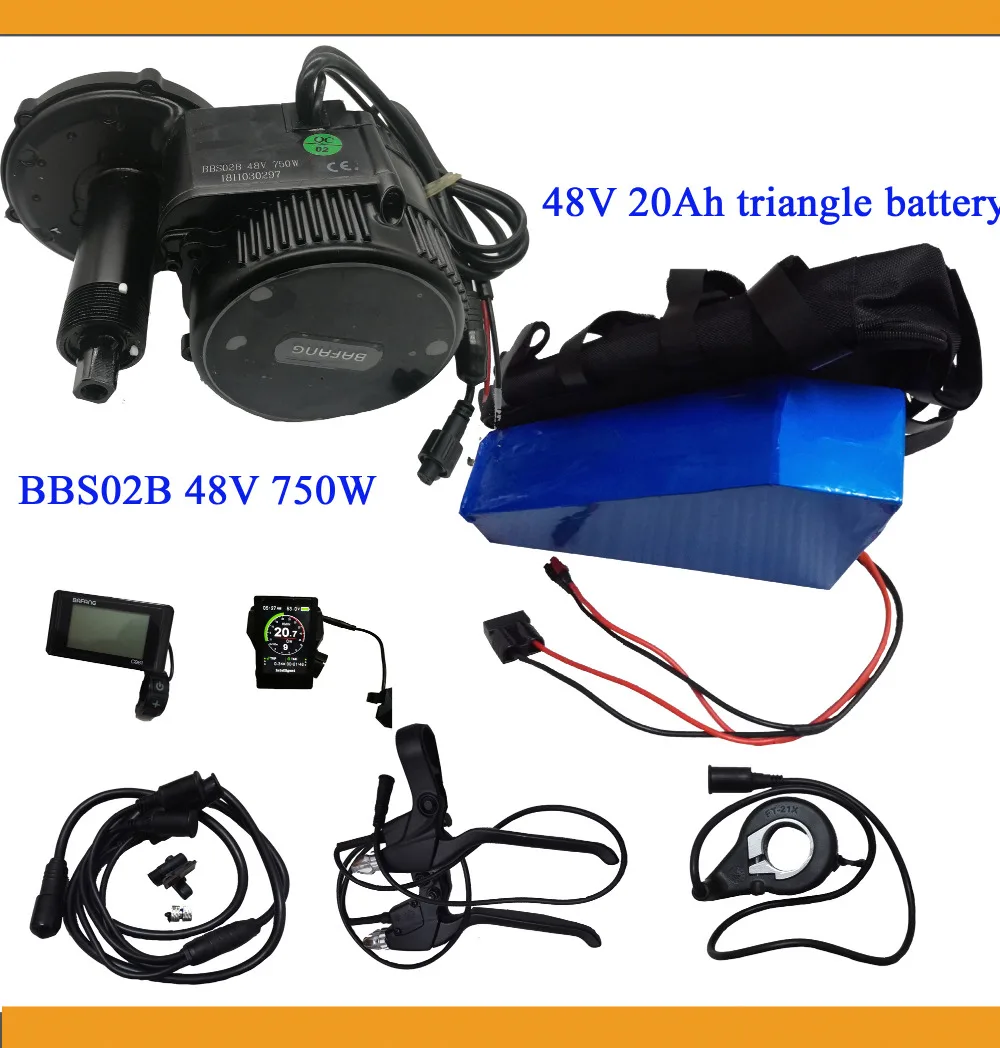bafang bbs02b 750w 48v with 48v 20ah triangle battery
