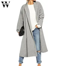 Женское длинное пальто-Кардиган с длинным рукавом, женский зимний плащ с открытой передней частью, длинный плащ, женский кардиган Oc26