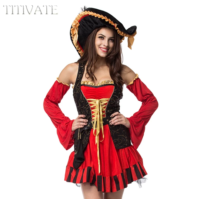 Ivate Deluxe Pirates Of The Caribbean Pirate Captain Costume Ivate Deluxe Pirates Of The Caribbean Pirate Captain Costume Hen Party Cosplay Fancy Dress Outfit