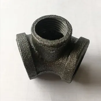 

2PCSDN20X15 3/4*1/2 Inch Black Iron Pipe Threaded Tee Three Way Fittings DIY industrial decoration