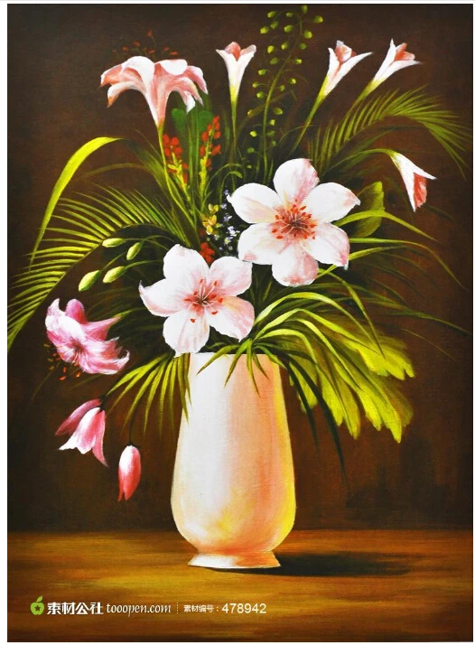 

MODERN ABSTRACT Home WALL ART OIL PAINTING ON CANVAS vase flower painting shipping no framed