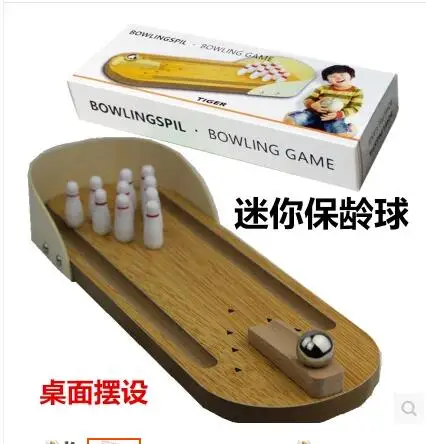Cheap Bowling mini wooden children's educational toys parent-child interaction board game to teach casual decompression toys