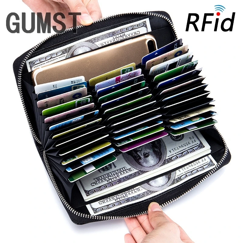 GUMST Anti Theft Women&Men Wallets Leather Passport Cell Phone Wallet