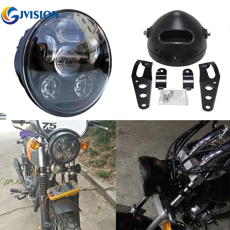 

5 3/4 inch Headlight Bucket Housing Trim Ring 5.75 inch led headlight 45W 6000K Headlamp for Moto Dyna Sportster 1200 883