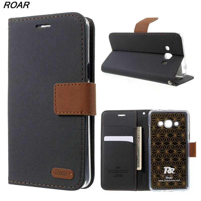 For Samsung J3 Pro Case Roar KOREA Diary Wallet Stand Twill PU Leather Phone Flip Cover for Galaxy J3110 | Мобильные телефоны и