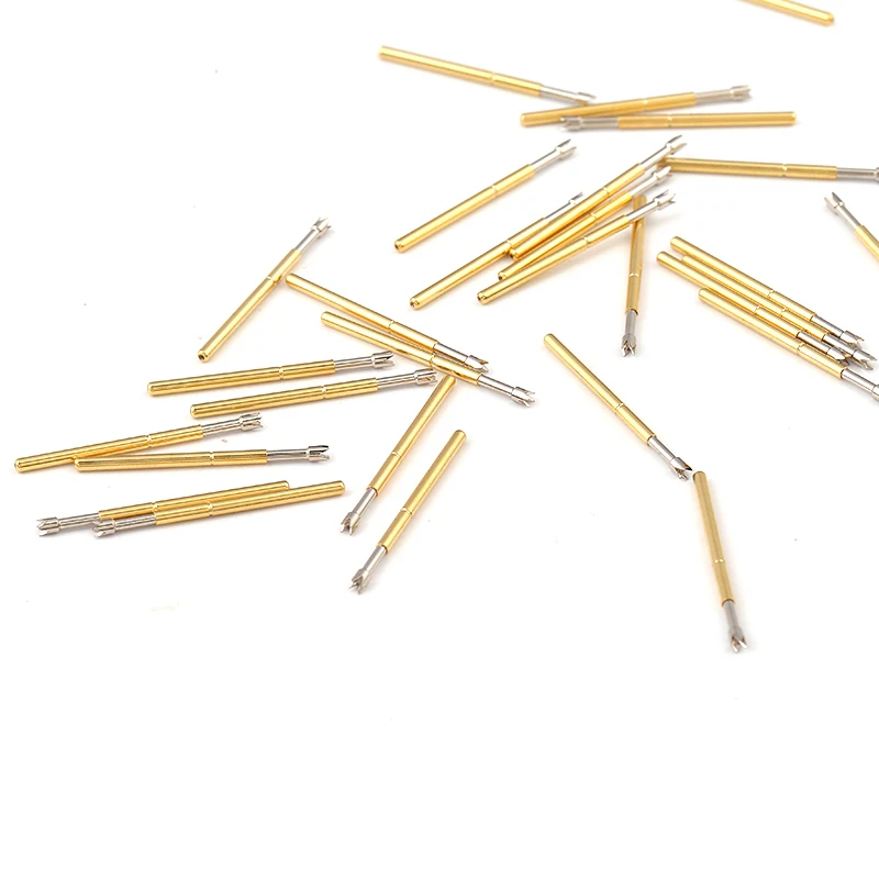 100Pcs P160-Q2 Nickel Plated Springs Test Probe Brass Tube Outer Diameter 1.36mm Total Length 24.5mm Electronic Test Probe Tool