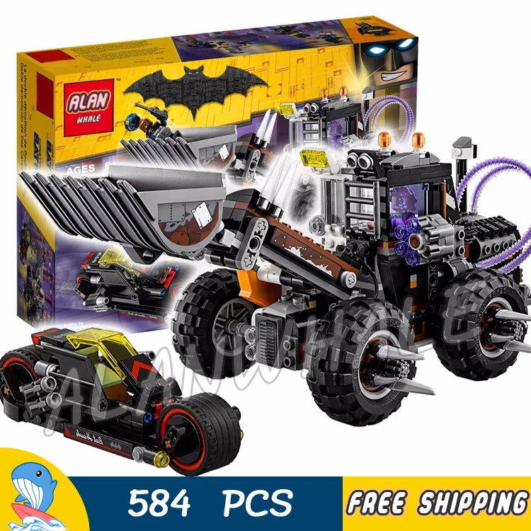 

584pcs Super Heroes Batman Movie Two-Face Double Demolition 10738 Bat cycle Figure Building Blocks Toy Compatible With LegoING
