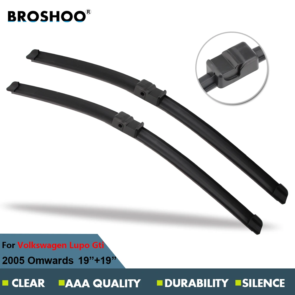 BROSHOO Car Wiper Blade For Volkswagen Lupo GTI, 19+19 Inch Soft Rubber Windshield Wiper Blades