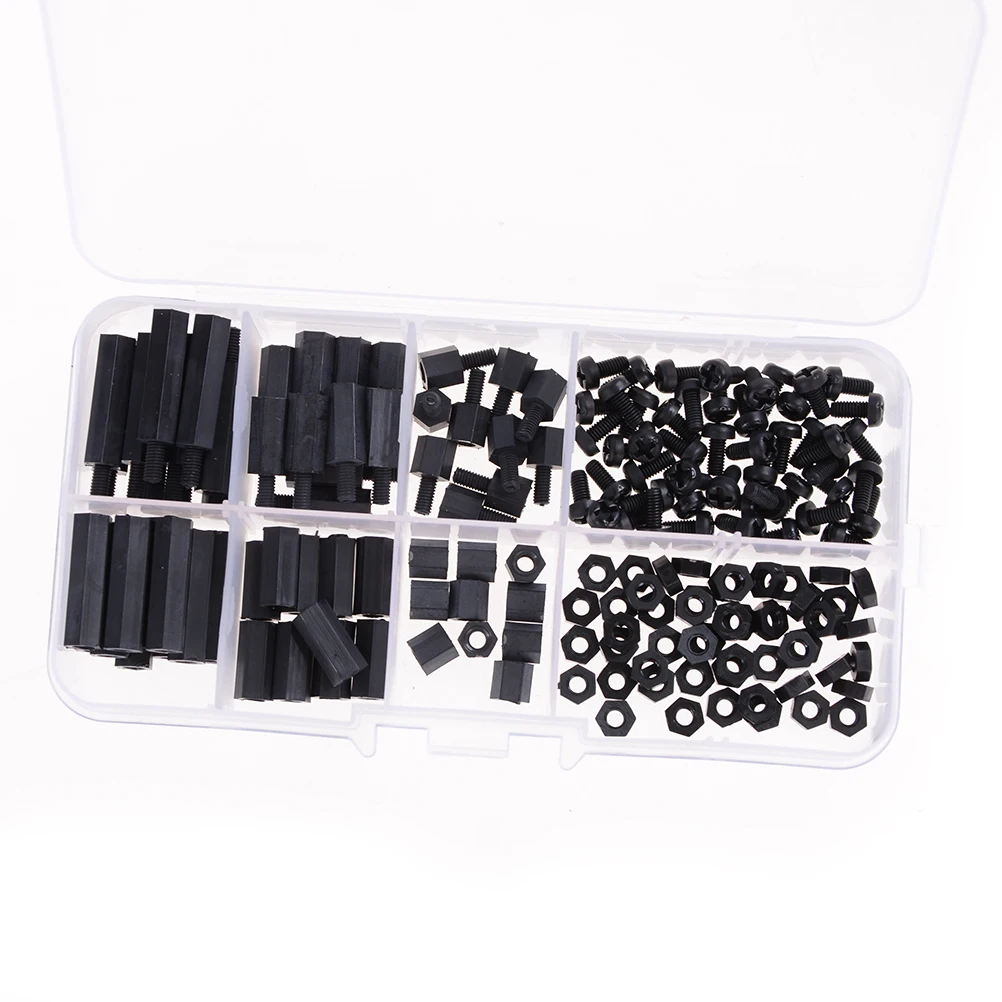 M3 Nylon Black Hex M F Spacers/ Screws/ Nuts Assorted Kit Stand off Set