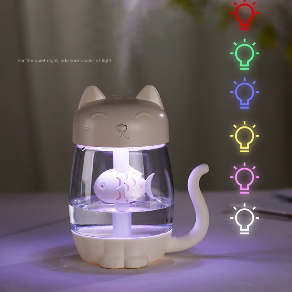 

3 in 1USB Air Humidifier Diffuser Portable Car Home Mini Fan Night Light