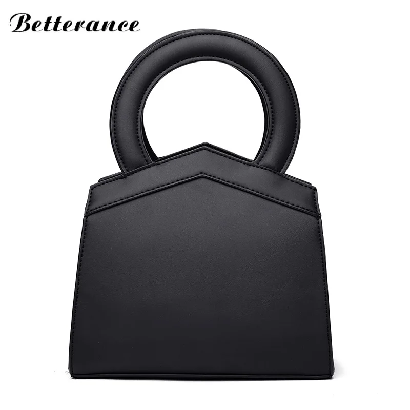 

New Hot Luxury round handle Handbag Women High Quality PU Leather Designer Shoulder Bags 2019 Zipper Fashion Solid Crossbody Bag