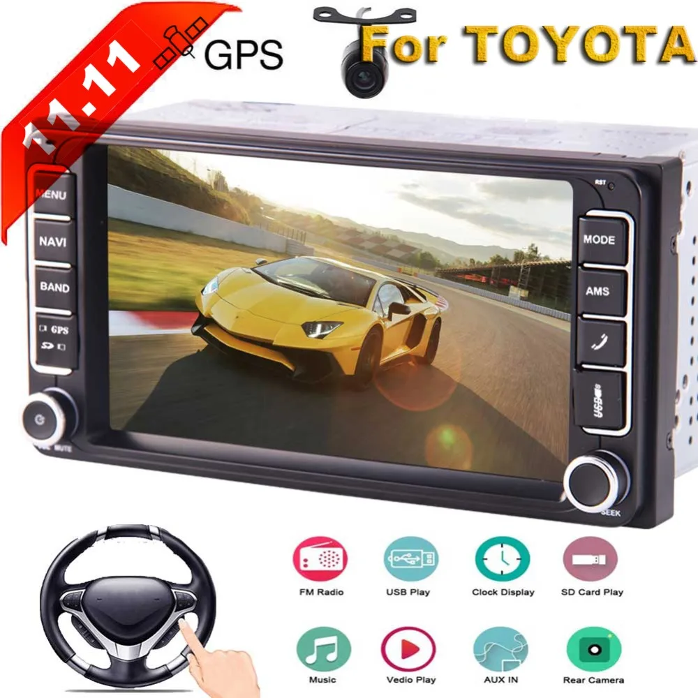 Для автомобиля Toyota Corolla 2 Din Стерео gps навигация Зеркало Ссылка 1080P антенна задняя