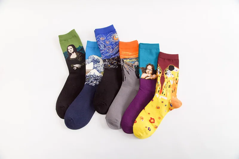 Ms. socks серия масляной живописи мужские носки пара хлопчатобумажных носков
