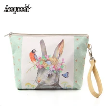 New Big Women Make Up Bags Flower Floral Canvas Zipper Cosmetic Case Simple Casual Girls Lady Pouch Storage Travel Organizer