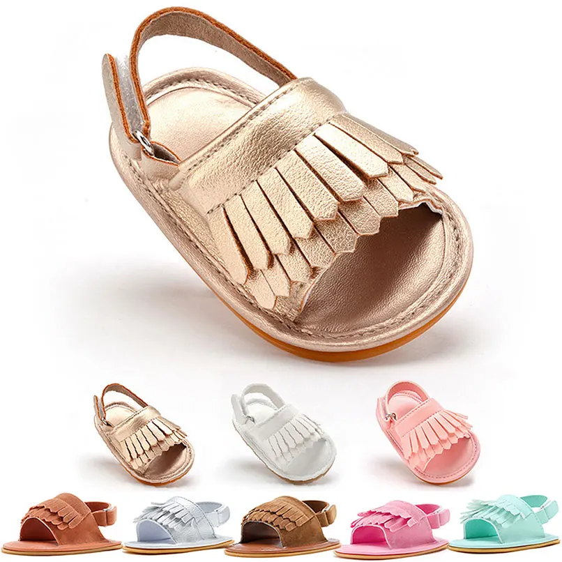 

8 Colors Multi-layer Fringe Baby Shoes 0-18 Months Soft Sole Infant Toddler Baby Girl Breathable Non-slip Sandals Play Mats