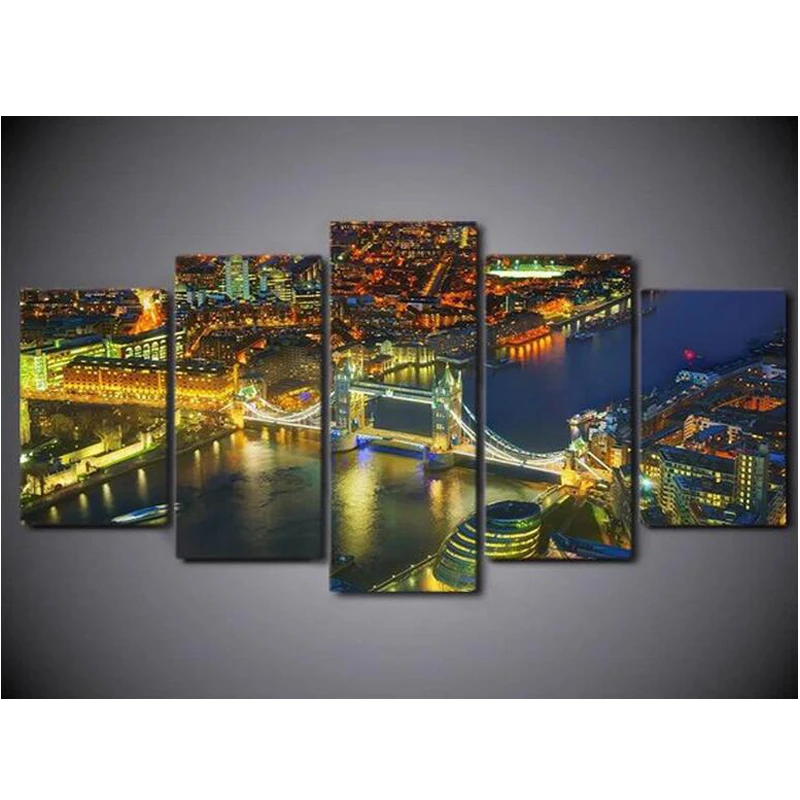 Multi Panel golden gate bridge 5d diy Diamond Painting 5 pcs full square church Embroidery Mosaic Cross-Stitch Z1012 | Дом и сад