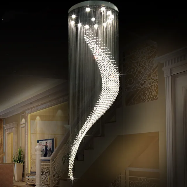 Führte moderne treppe Hybrid Typ pendelleuchte kristall lampe treppe