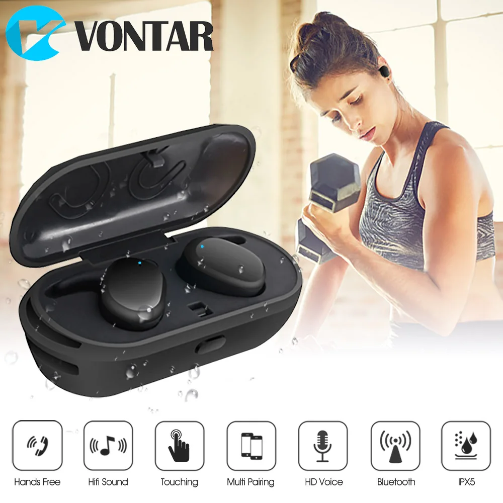 

Newest Mini Earbuds In Ear True Wireless TWINS Earphone Bluetooth portable headphones with charging box handsfree Touch control