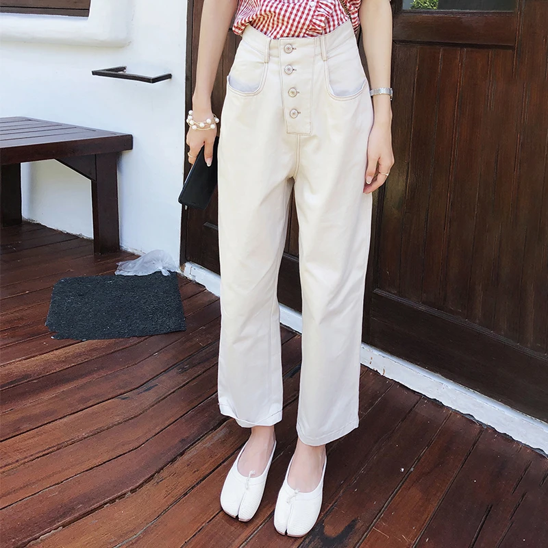 

Mishow 2019 Women Casual Loose Wide Leg Pants Womens Elegant Fashion Preppy Style Trousers Female Pure Color Females MX19B2582