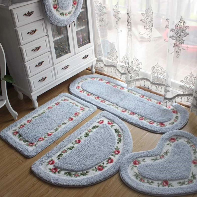 6 Sizes Square Doormat Floor Carpet for Living Room Bedroom Hallway Water Absorption Non-slip Bathroom Mat Toilet Rug Foot Pad