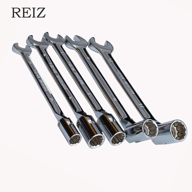 

REIZ Socket Wrench Set Ratchet Combination Metric 8-15mm Open End and Spanner Set Universal Hand Tool CR-V