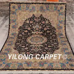 Yilong 6'x9 'handknotted шелковые ковры гостиная голубой персидский шелковый ковер (zqg008a6x9)