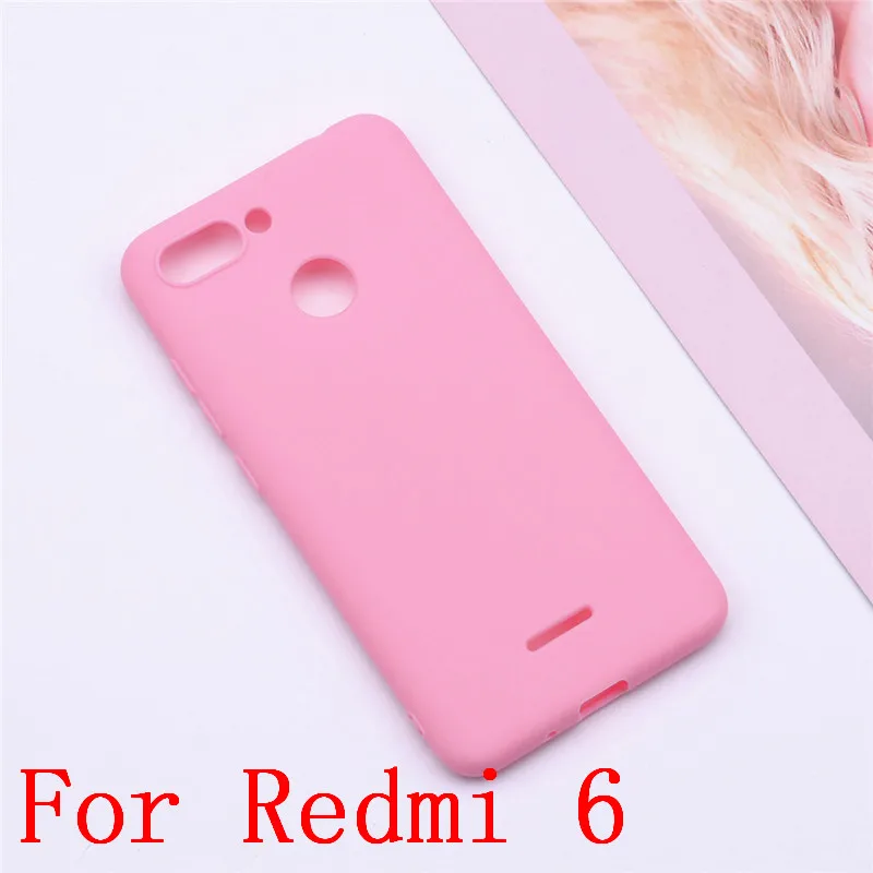 Pink Силиконовый чехол для Xiaomi redmi 6A 5,45 ТПУ, конфетный чехол для Xiaomi redmi 6a redmi 6 - Цвет: Pink