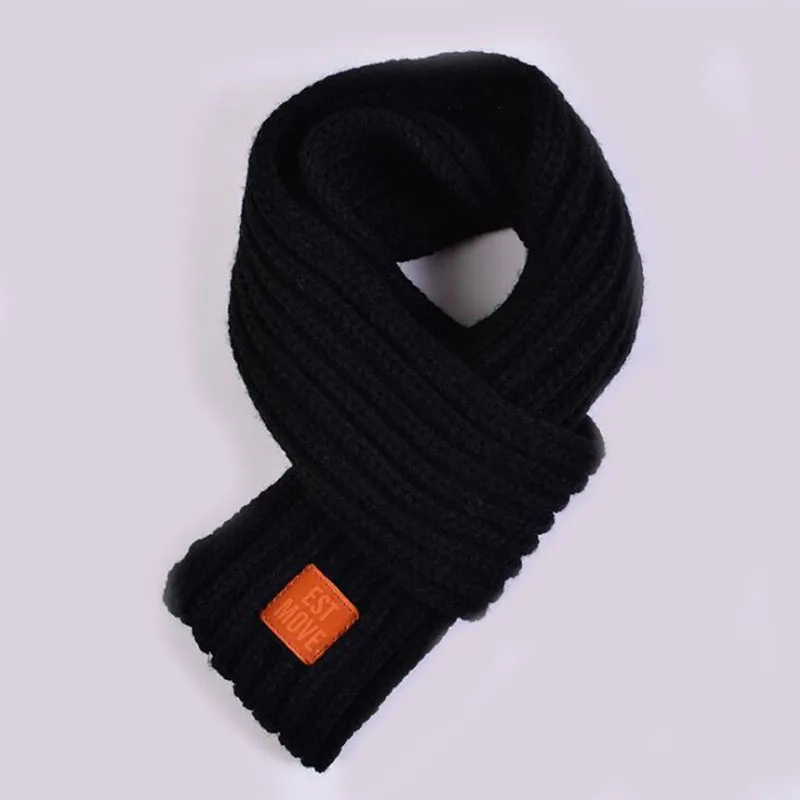 BOHOWAII детский шарф, Одноцветный шарф, Зимний вязаный теплый шарф, теплые шарфы для шеи, дешевые шарфы