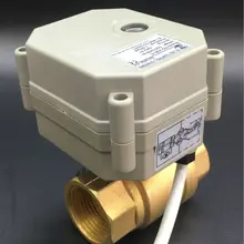 TF20-B2-C металлический Шестерни Кнопка ВКЛ/ВЫКЛ 5 сек 2-полосная DN20 Электрический шаровой кран со светодиодным индикатором BSP/NPT 3/4 ''полный Порты и разъёмы AC/DC 9 V-24 V 2/5 провода