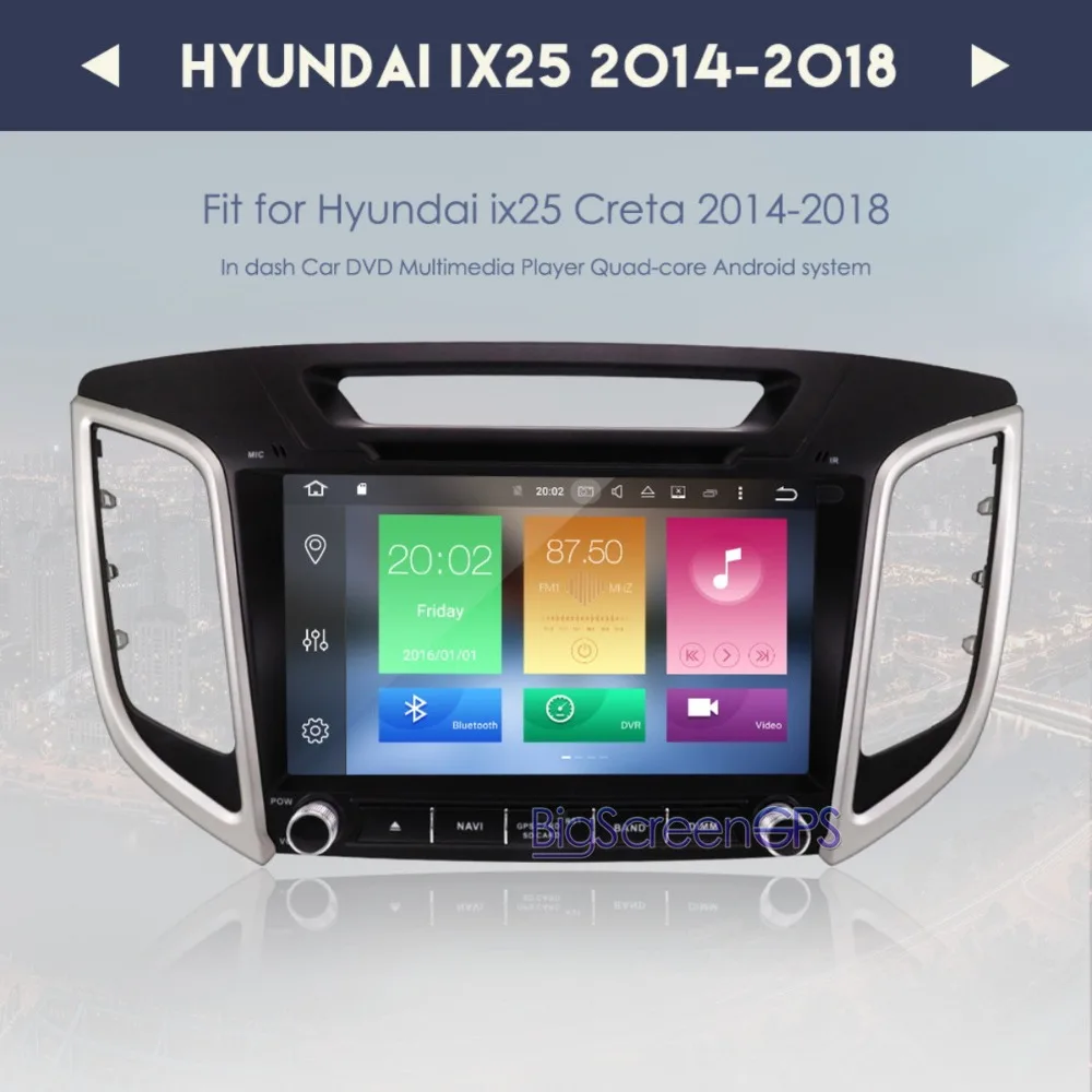 Автомобильный DVD плеер 9 дюймов 4 + 32 ГБ Android 8 0 GPS навигатор для HYUNDAI IX25/ Creta 2014 2018