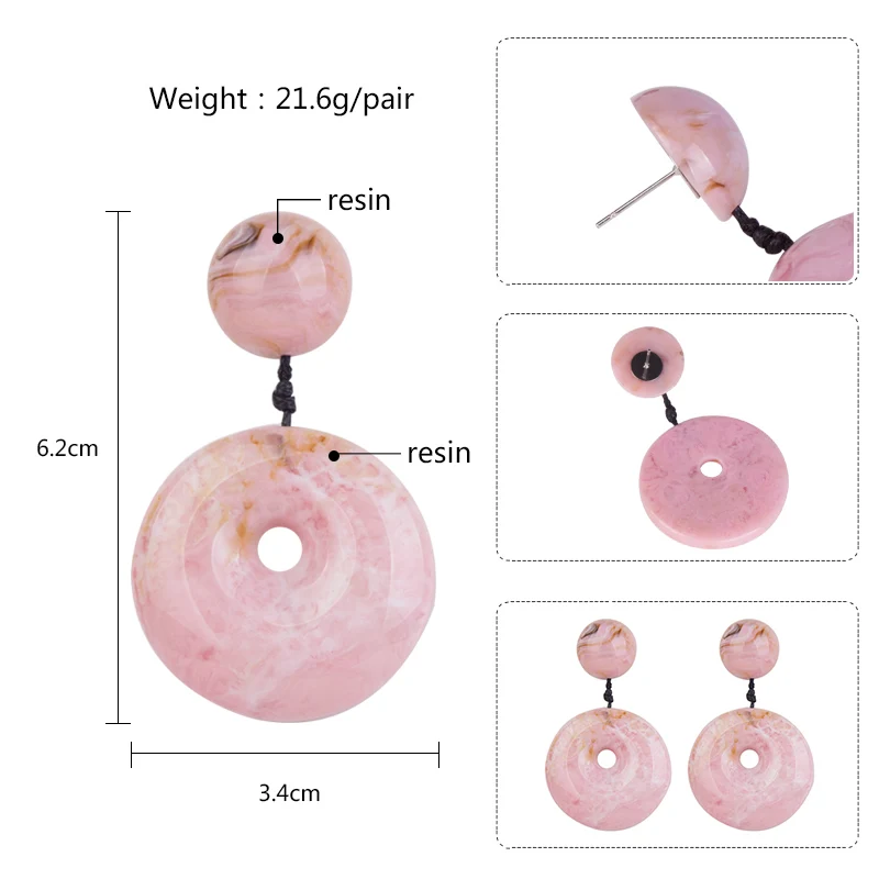 Trendy Drop Fashion Resin Earrings for Women 2018 Statement Long Round Geometric Acrylic Dangling Elegant Earring Female Jewelry (1)