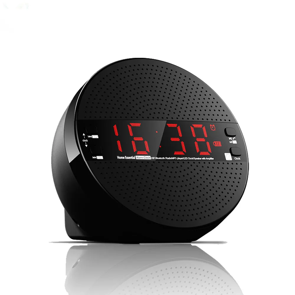 

Portable Bluetooth Wireless Speaker Hi-Fi Soundbar with TF Card FM Loundspeakers Jack Desktop Boombox Alarm Clock caixa de som
