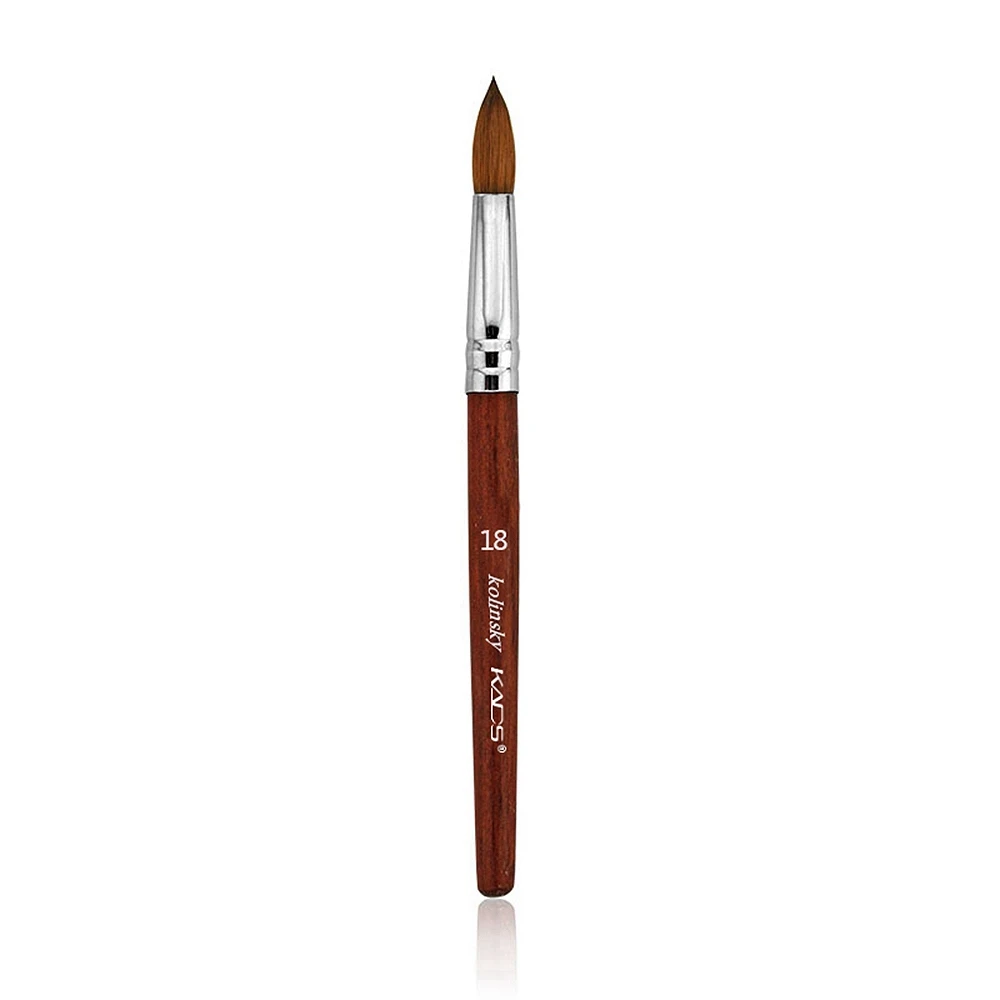 Red Wood Pen 18 Акриловая кисточка для ногтей KOLINSKY, кисть для дизайна ногтей, для УФ-полимера, гелевые щетки для наращивания, акриловые кисти, аксессуары для ногтей, набор кистей - Цвет: Red Wood Pen 18